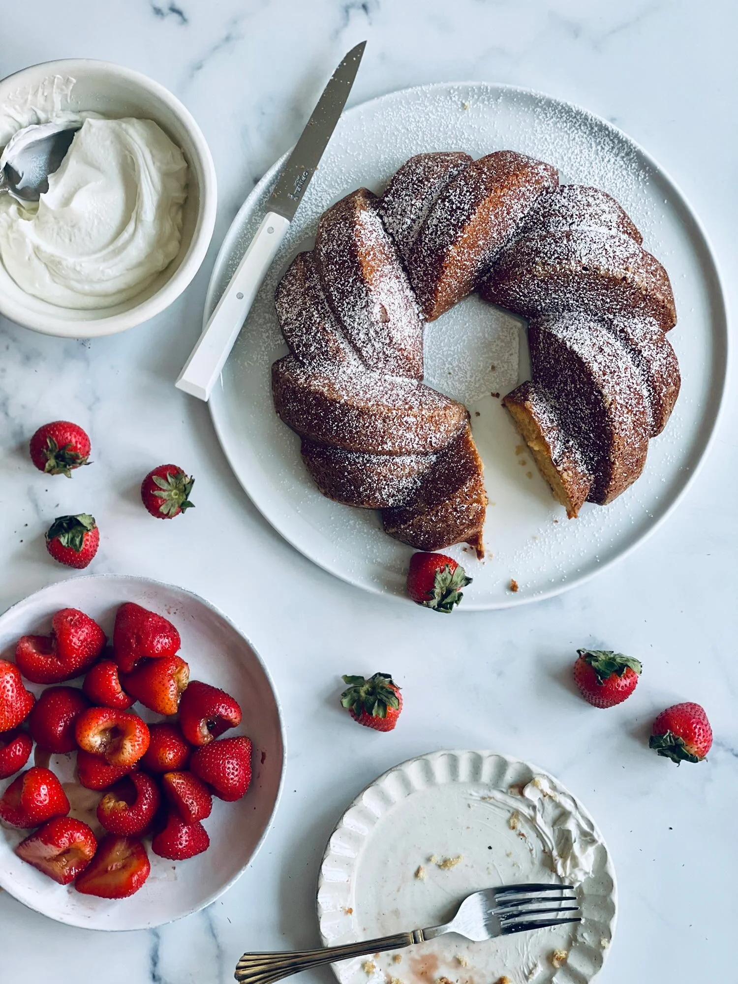 Strawberry Balsamic Bundt Cake
