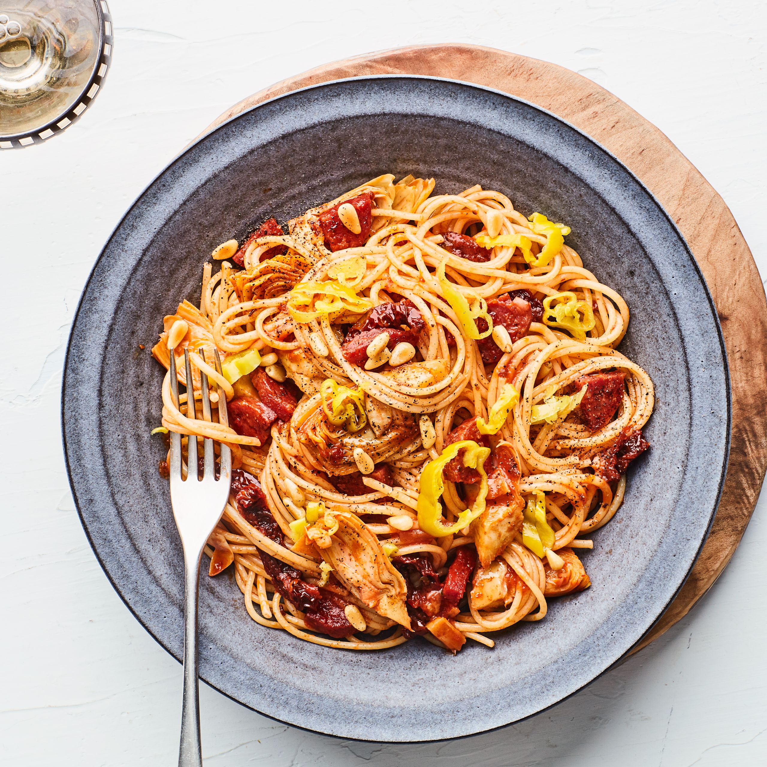Kielbasa and Artichoke Heart Pasta