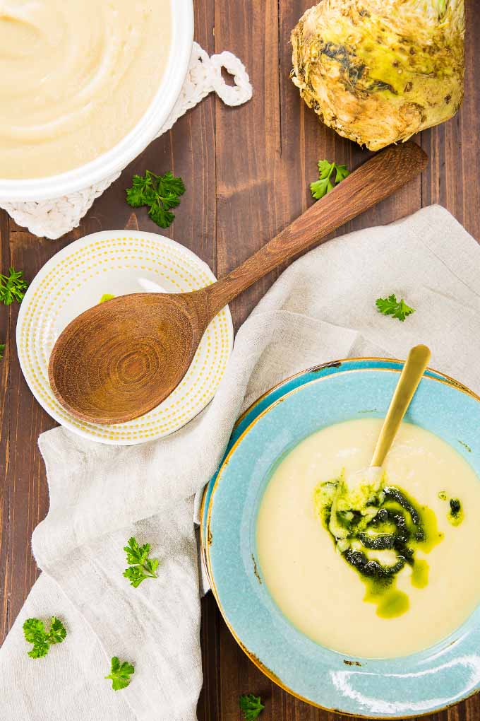 Creamy Celery Root and Apple Soup