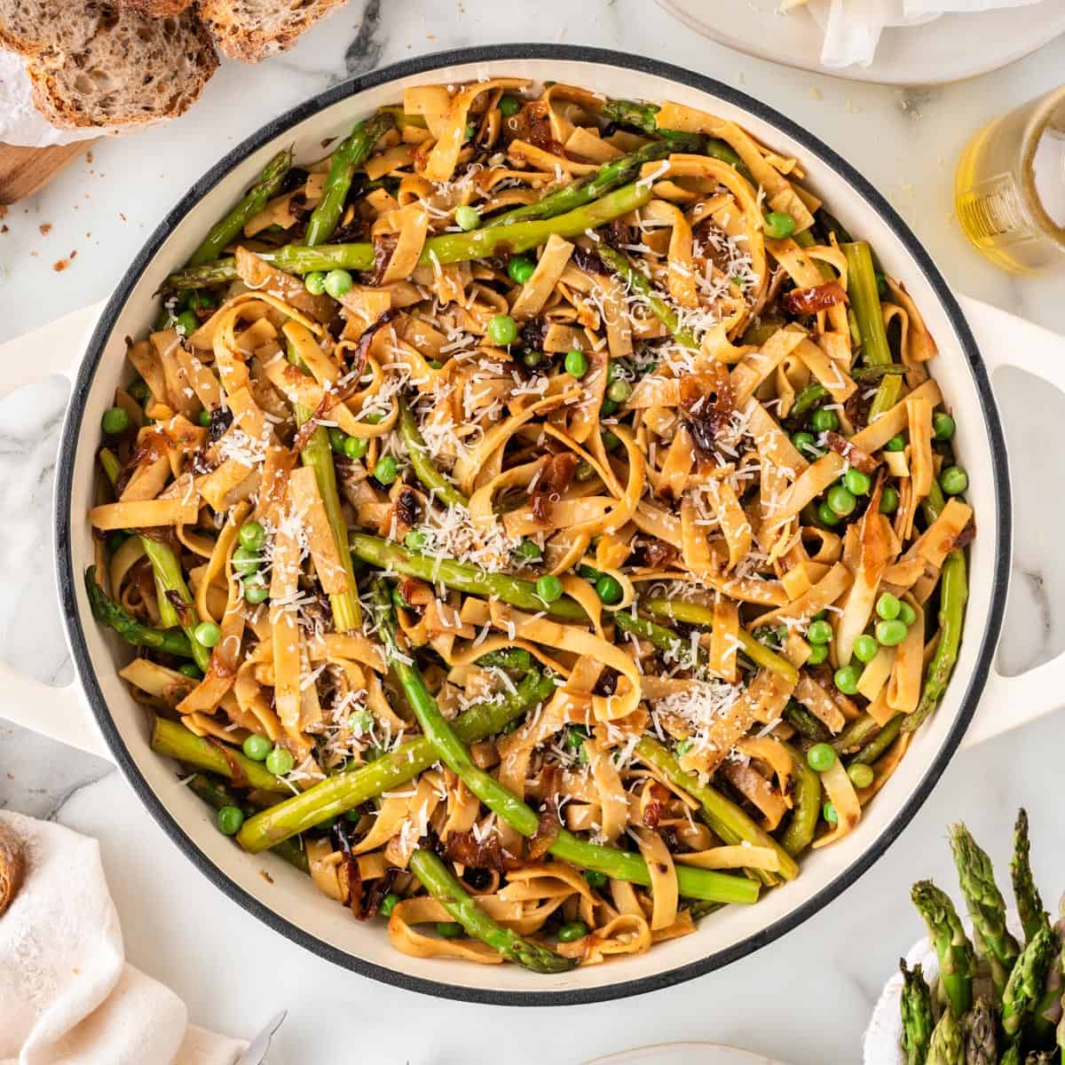 Asparagus Caramelized Onion Pasta