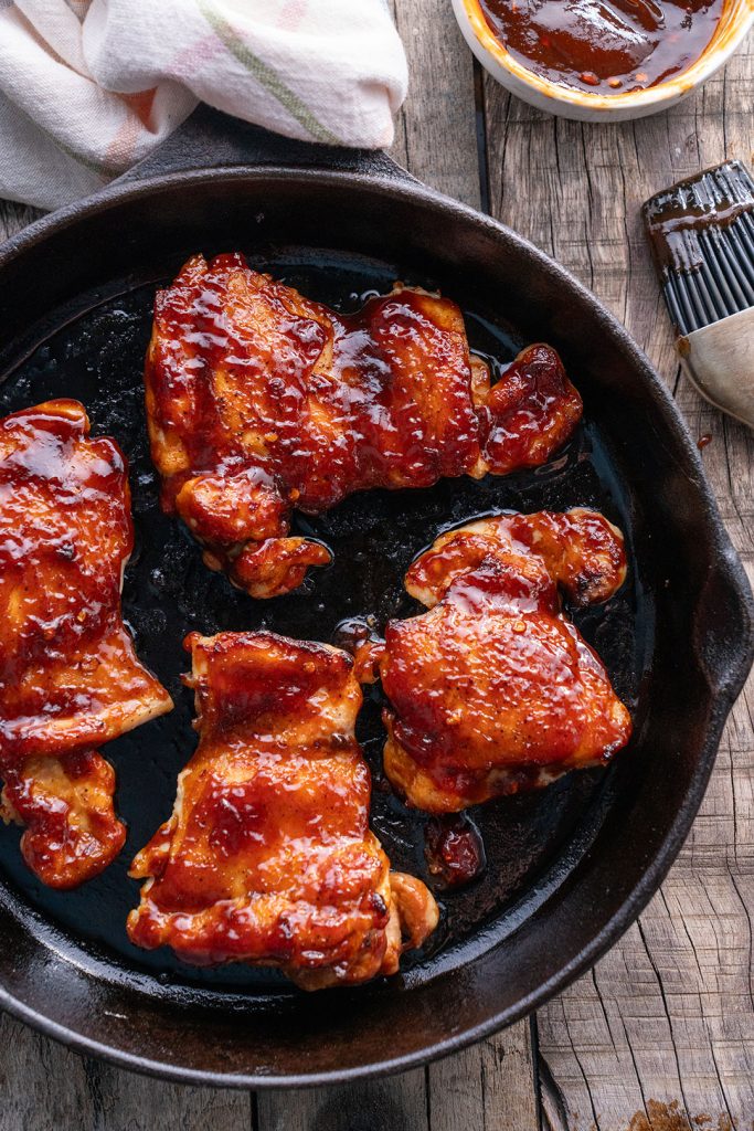Honey Bourbon BBQ Chicken Thighs