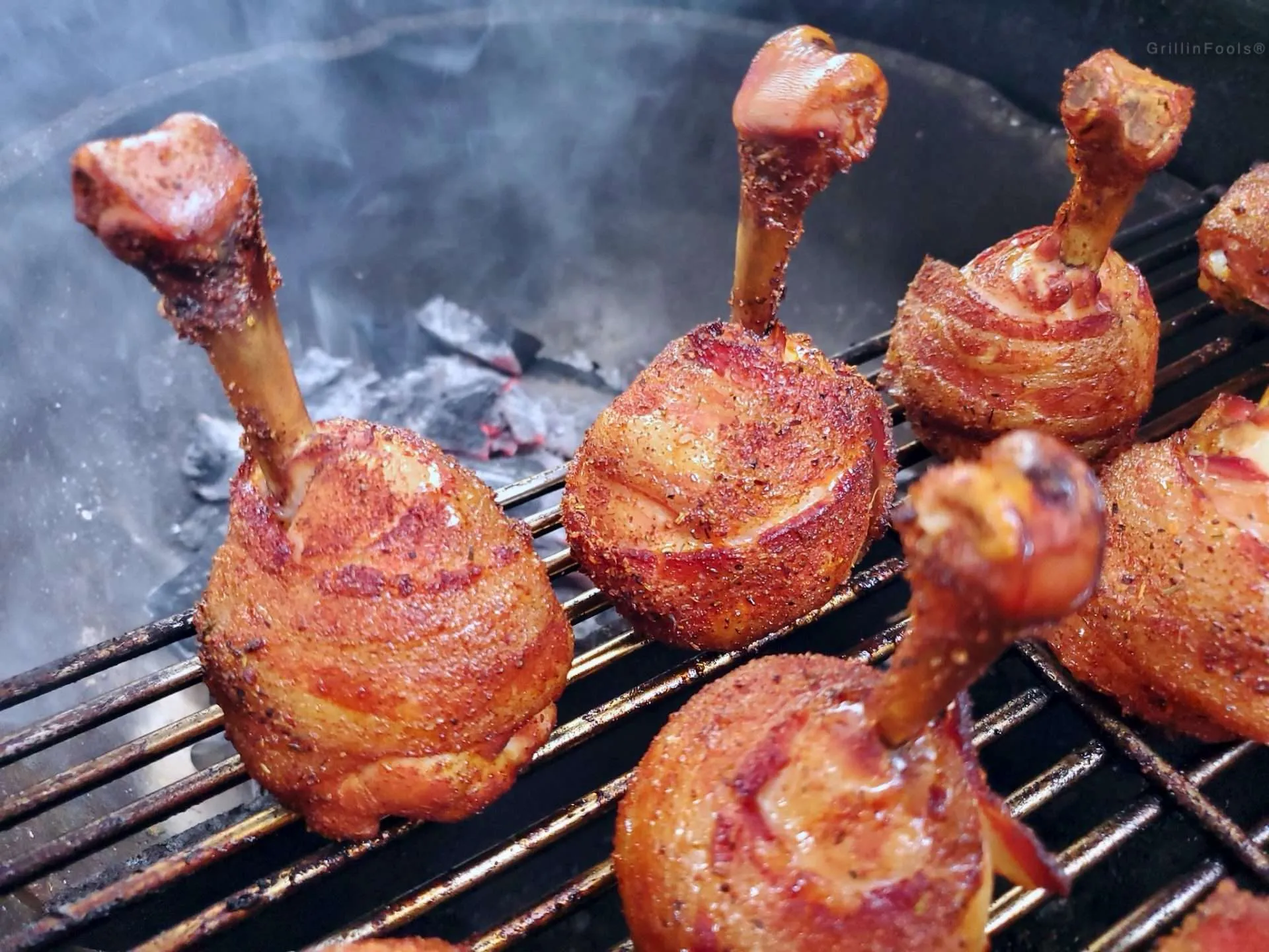 BBQ Bacon Wrapped Drumsticks