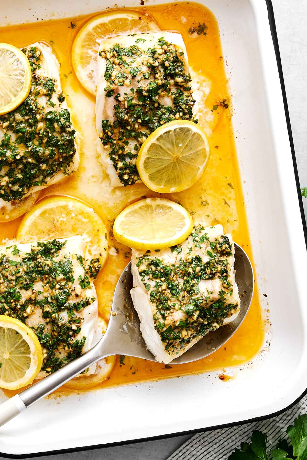 Onion Herb Baked Cod Fillets