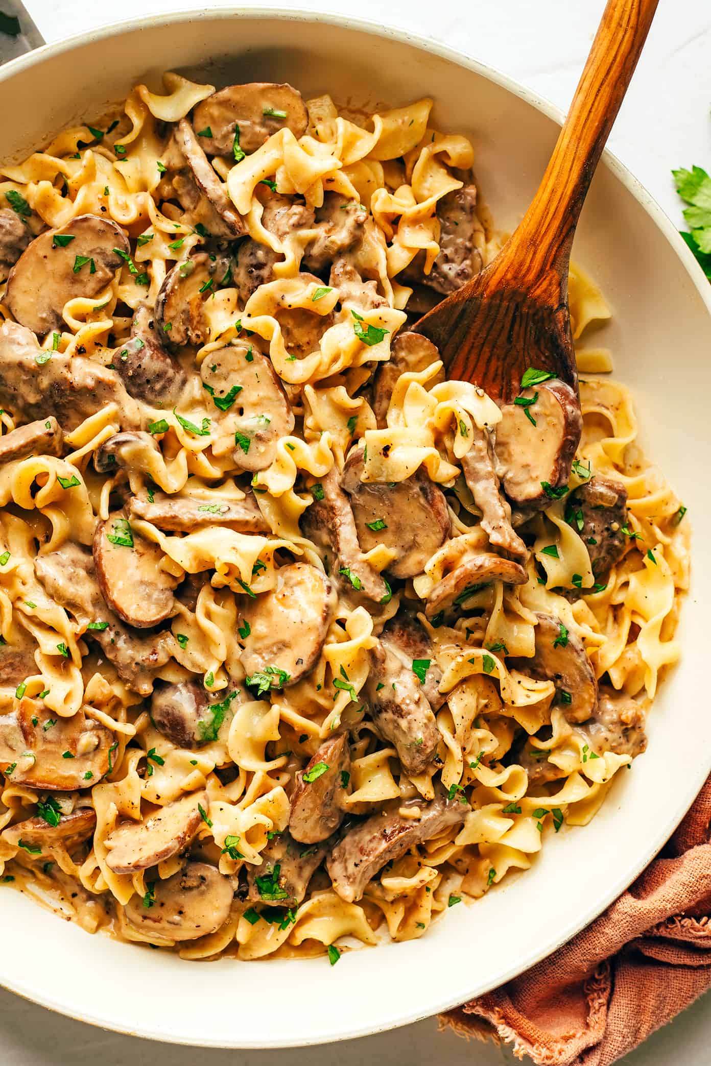 Cheesy Beef Stroganoff Pasta