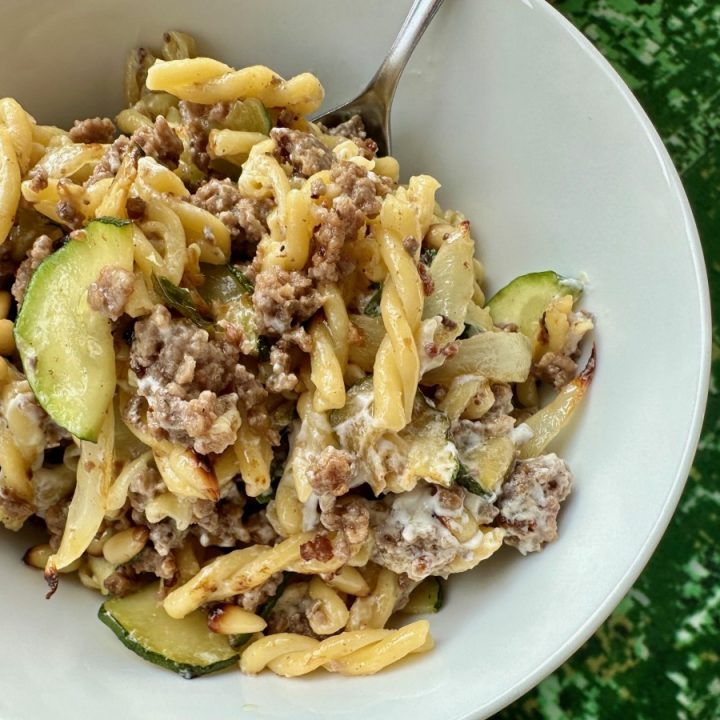 Creamy Garlic Beef Pasta Alternative