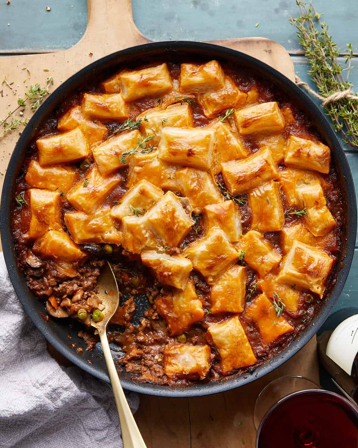Tortellini Beef Pot Pie Style