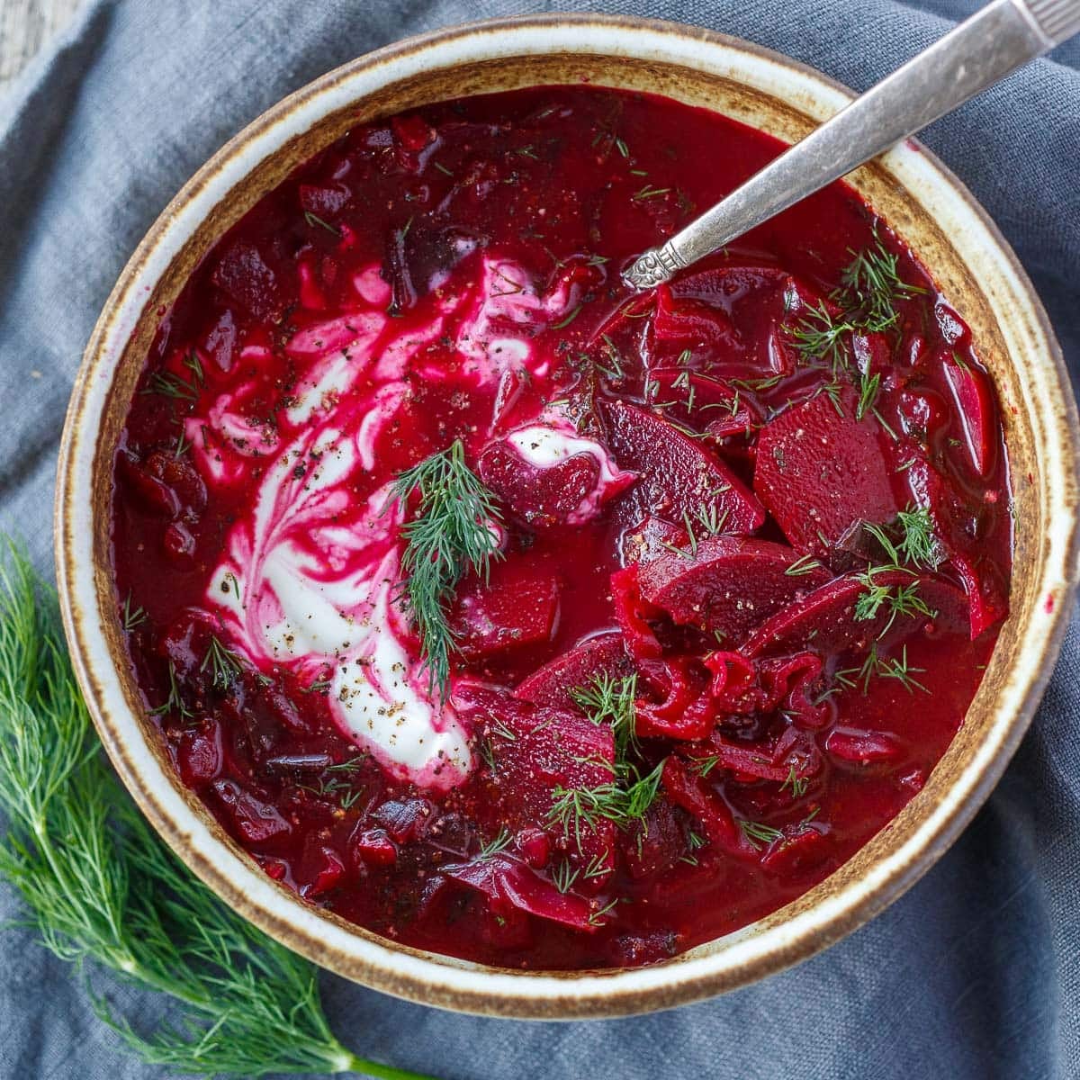 Beet Borscht with Dill