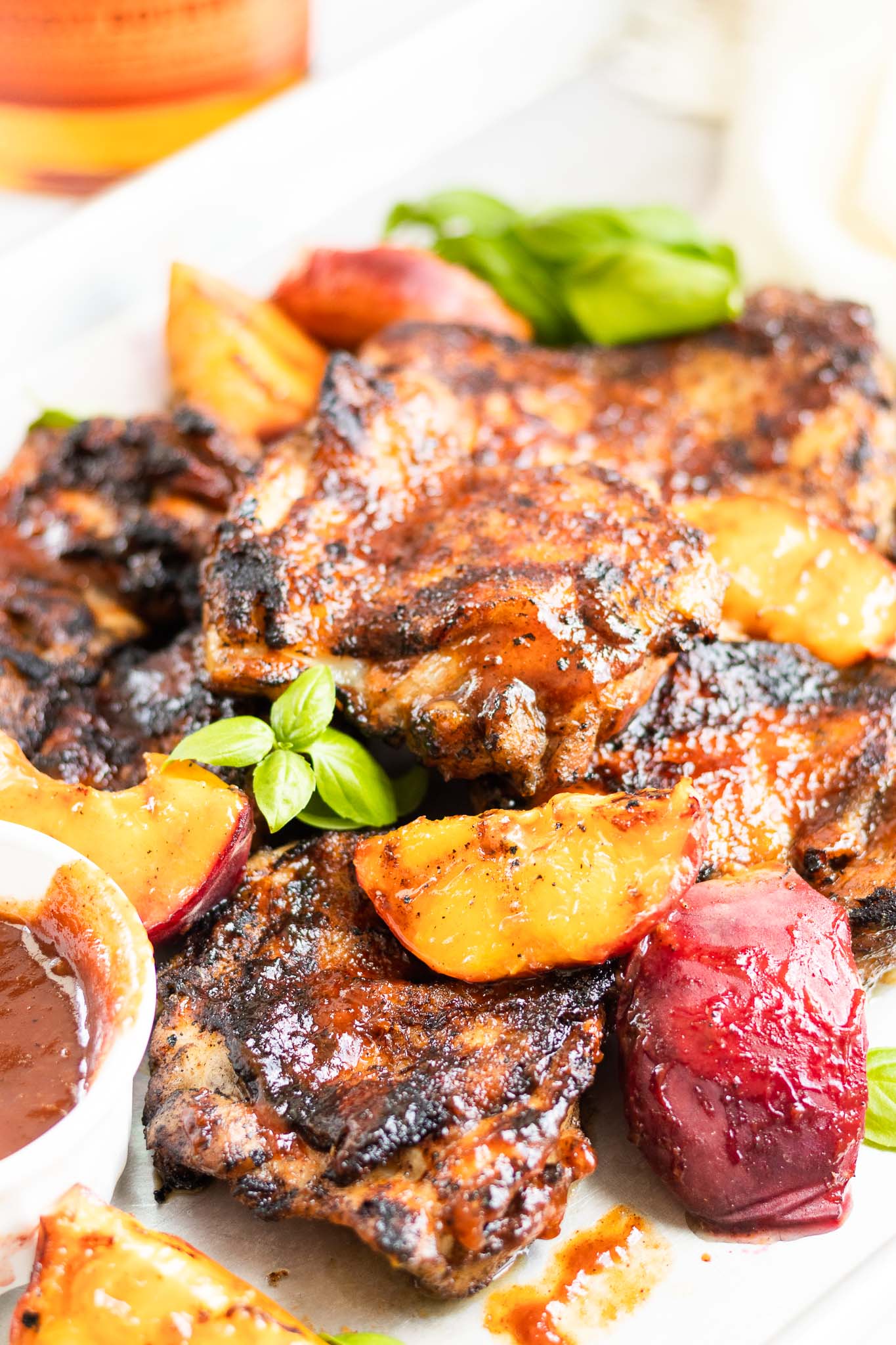 Peach Bourbon BBQ Chicken Legs