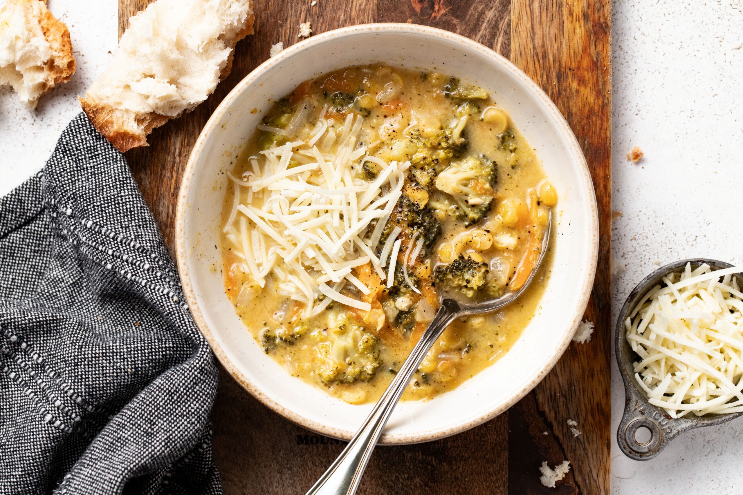 Broccoli Cheddar with Peas