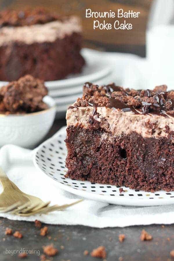 Chocolate Brownie Fudge Poke Cake