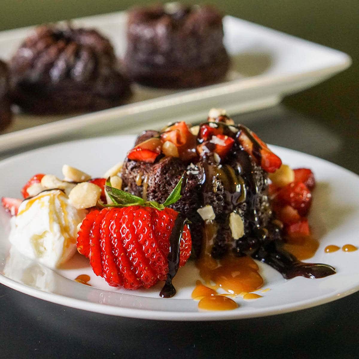 Strawberry Brownie Bundt Cake