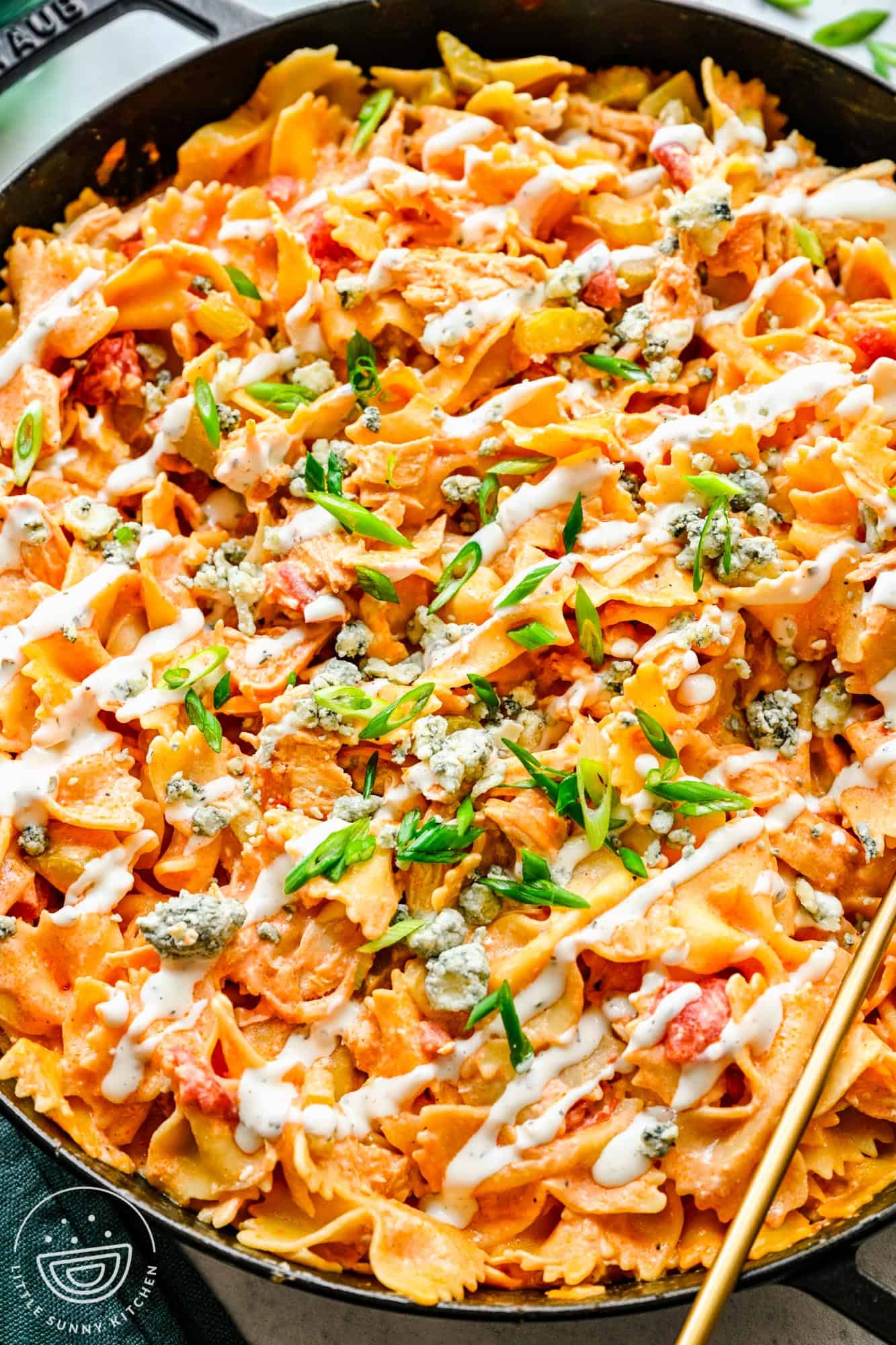 Buffalo Chicken Pasta with Blue Cheese