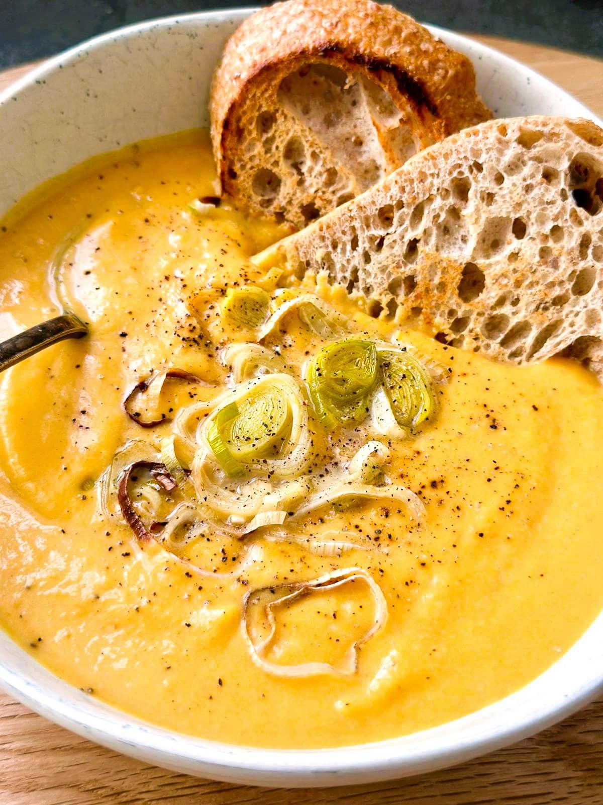 Roasted Butternut Squash with Leek Soup