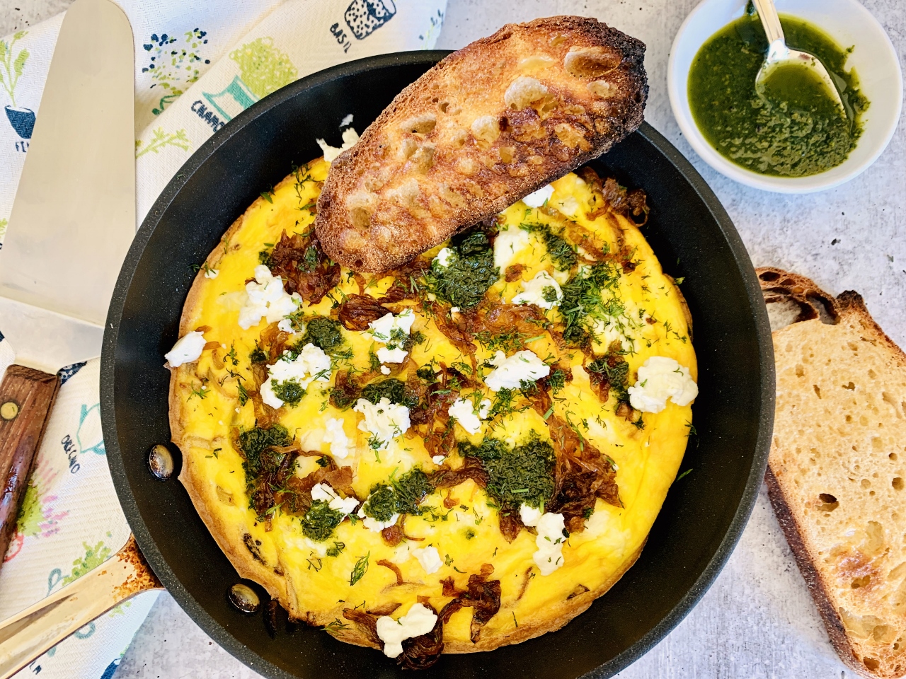 Caramelized Onion and Goat Cheese Frittata