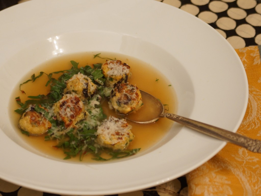 Crispy Herb Meatball Clear Broth