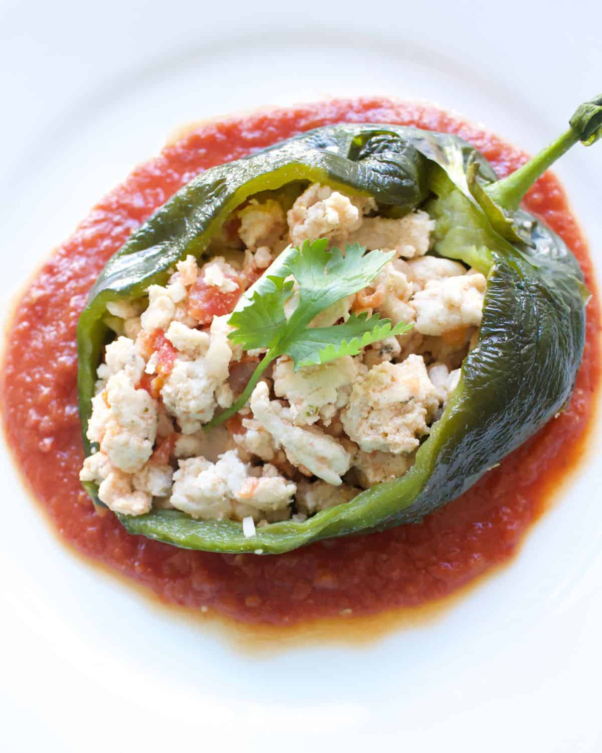 Chiles Rellenos with Chicken