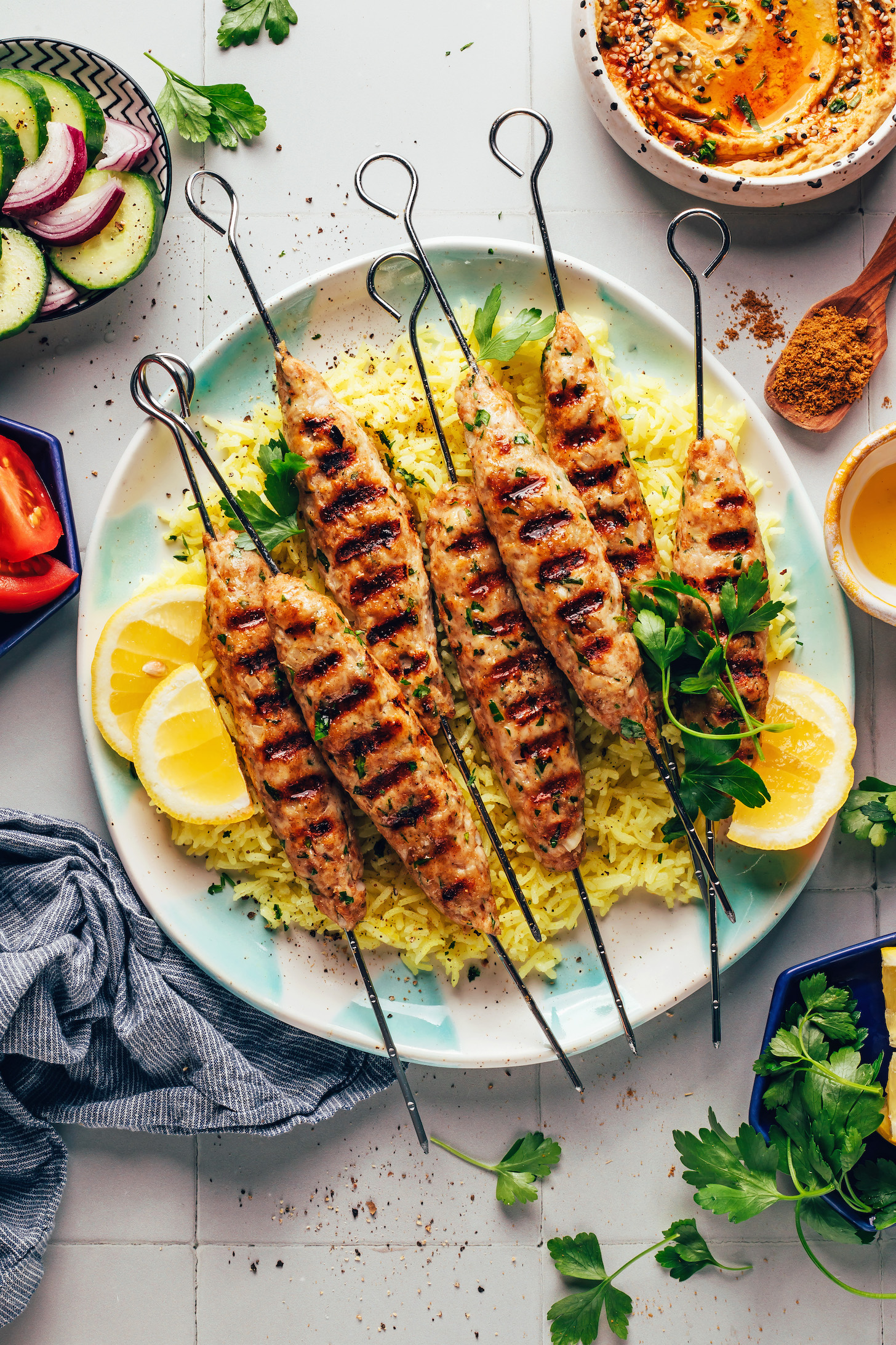 Greek Chicken Kofta Skewers