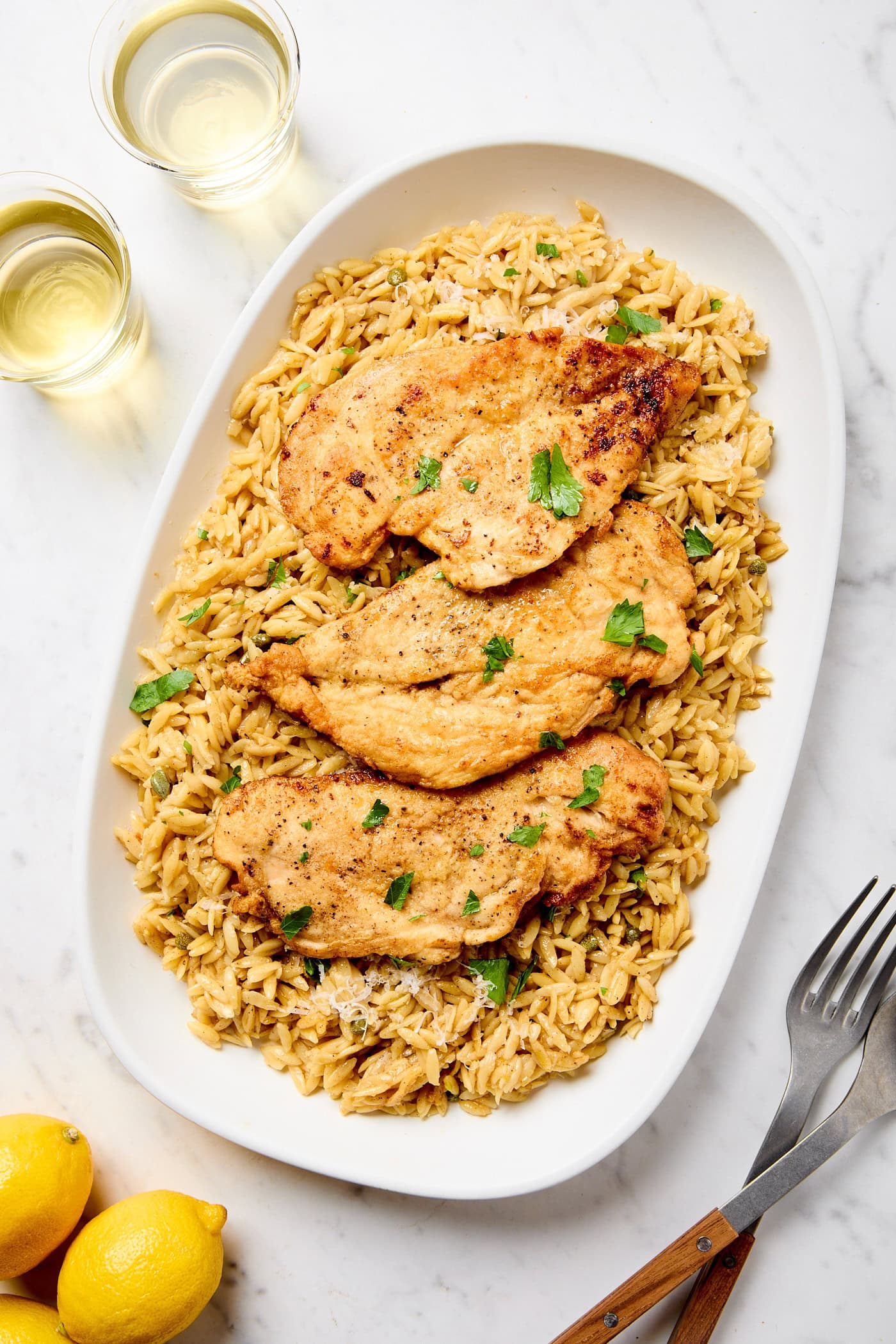Chicken Orzo Piccata