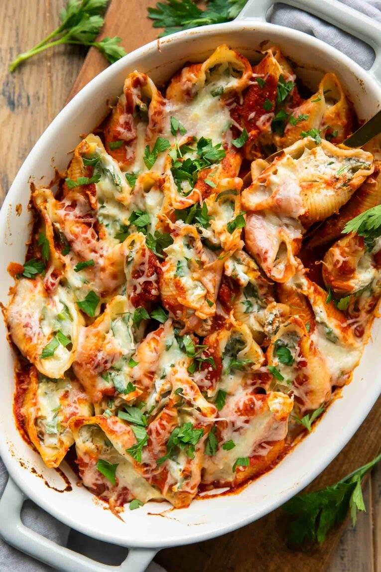 Spinach and Ricotta Stuffed Chicken Shells