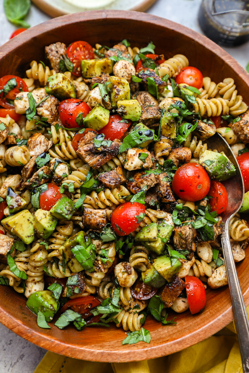 Caprese Chicken Pasta Salad
