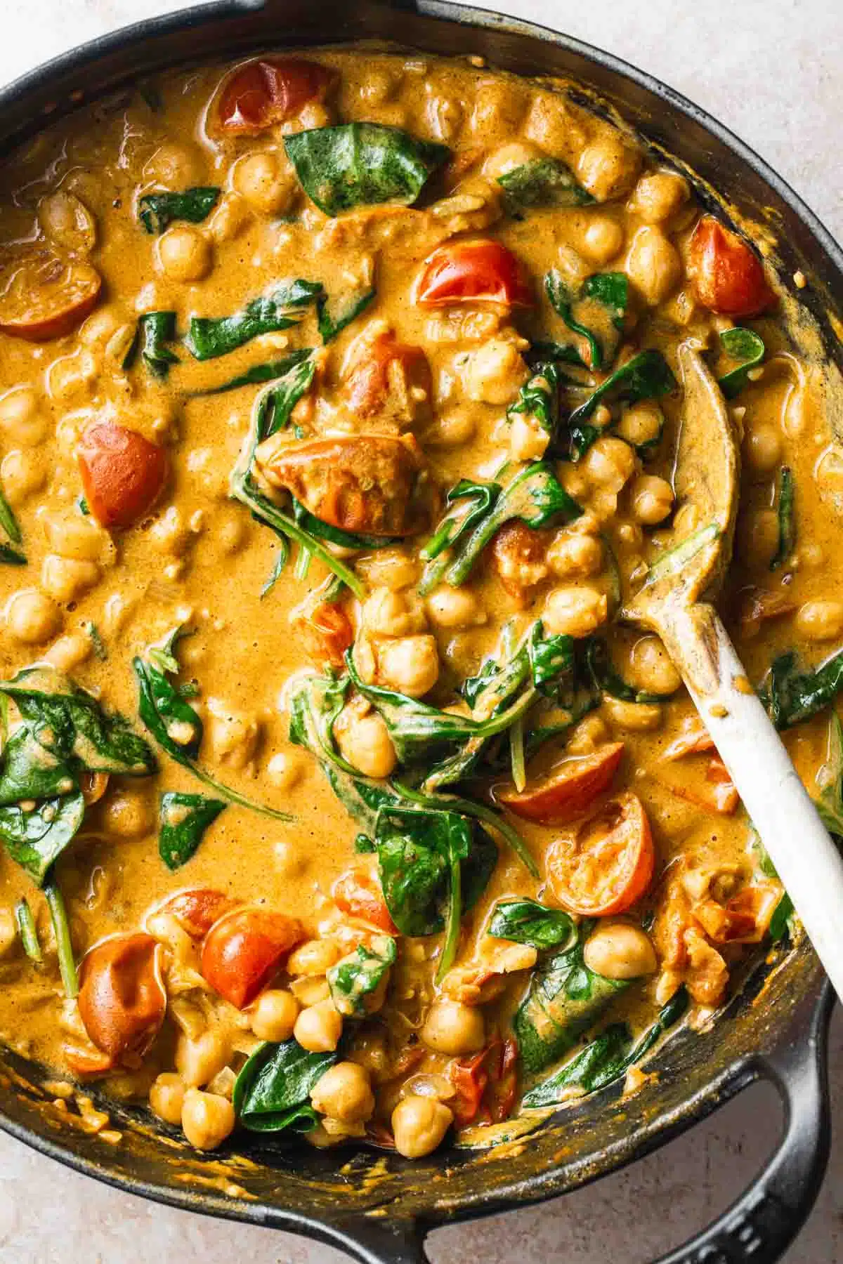 Chickpea Spinach Curry Soup