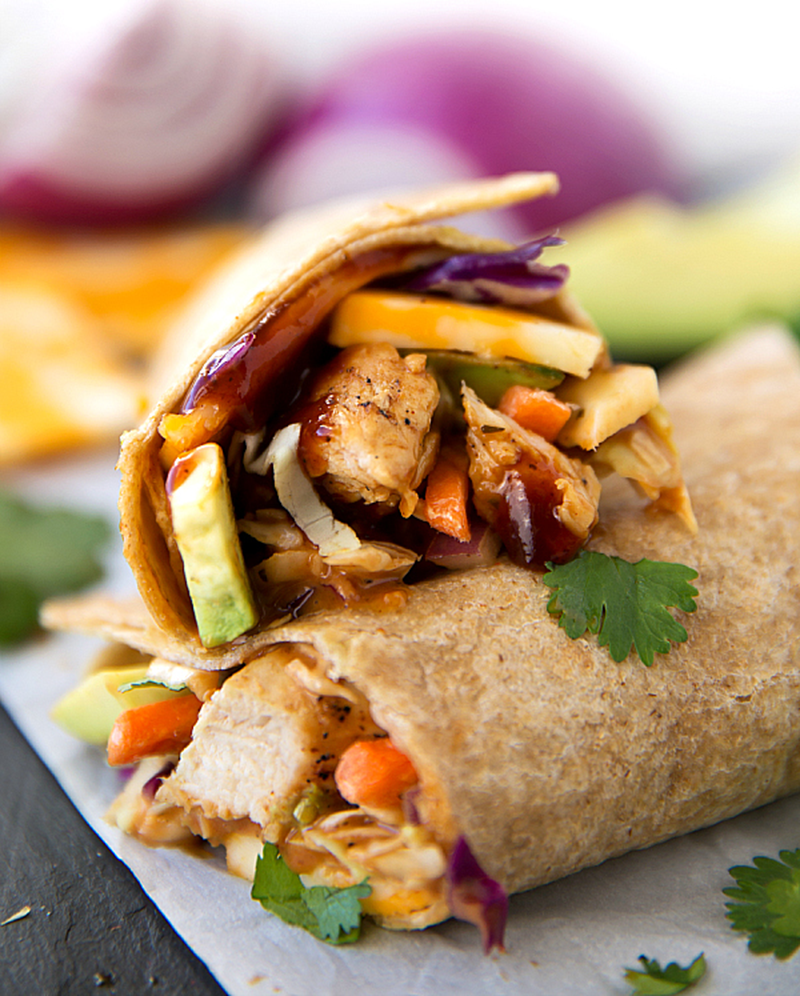 Spicy Chipotle BBQ Chicken Wraps