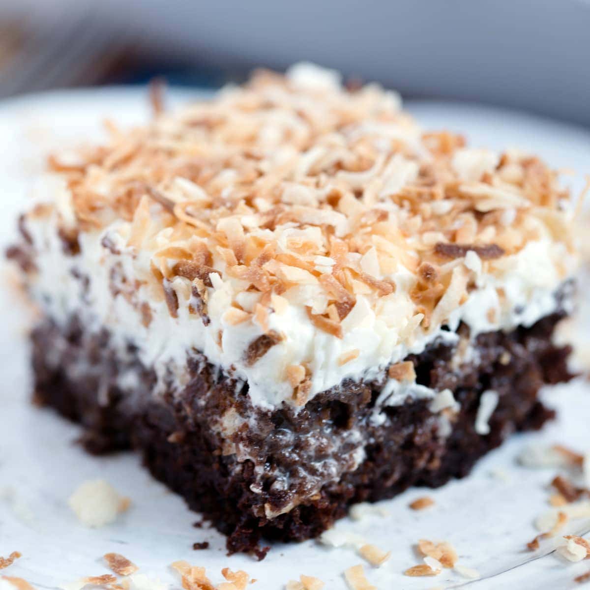 Chocolate Coconut Poke Cake