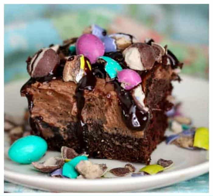 Chocolate Malted Poke Cake