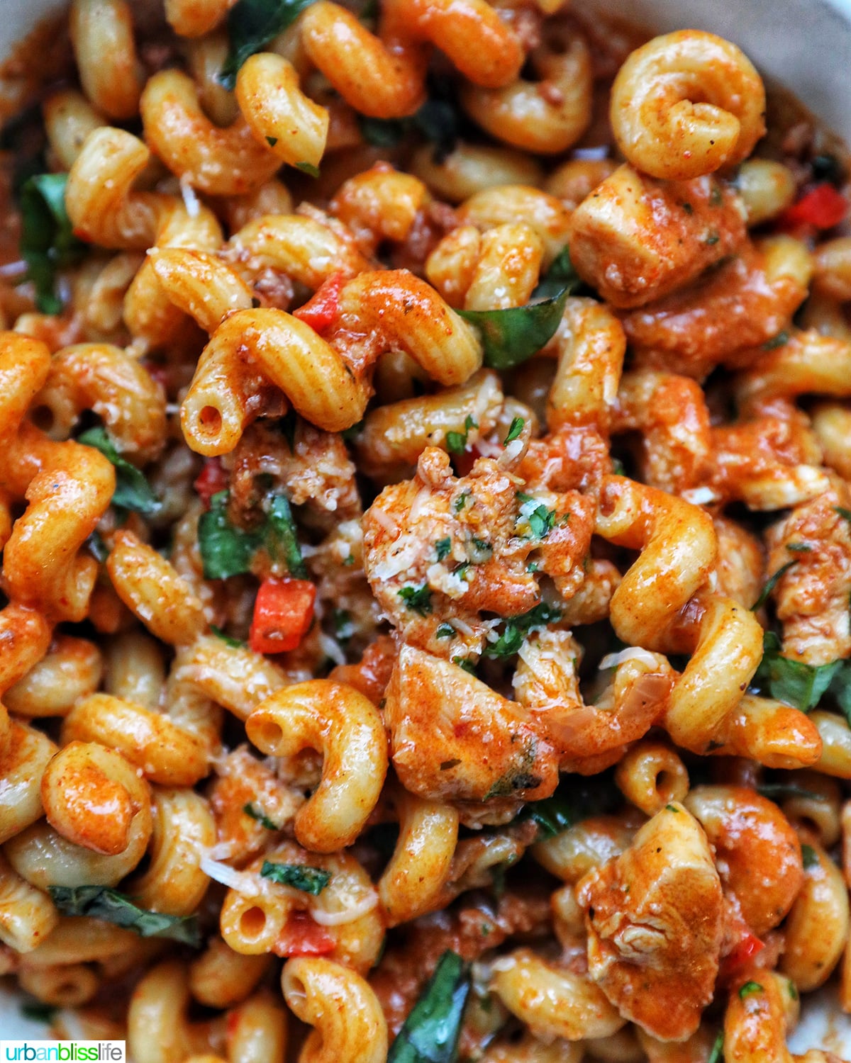 Mexican Chorizo-Style Chicken Pasta