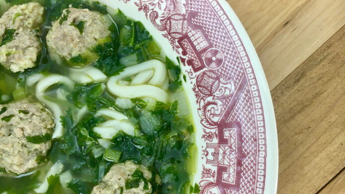 Portuguese Cilantro Meatball Soup