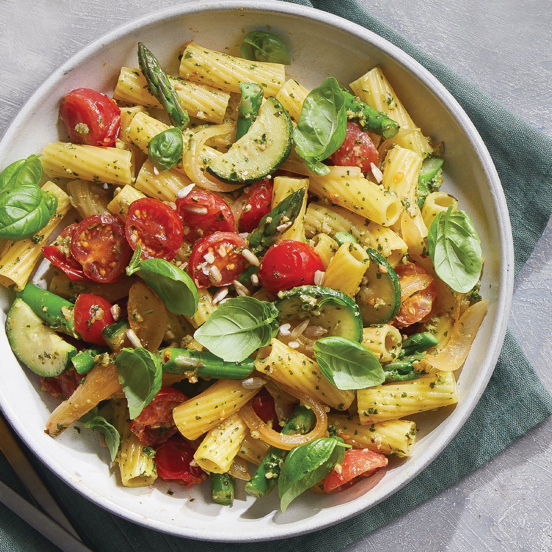 Pesto Sunflower Seed Pasta