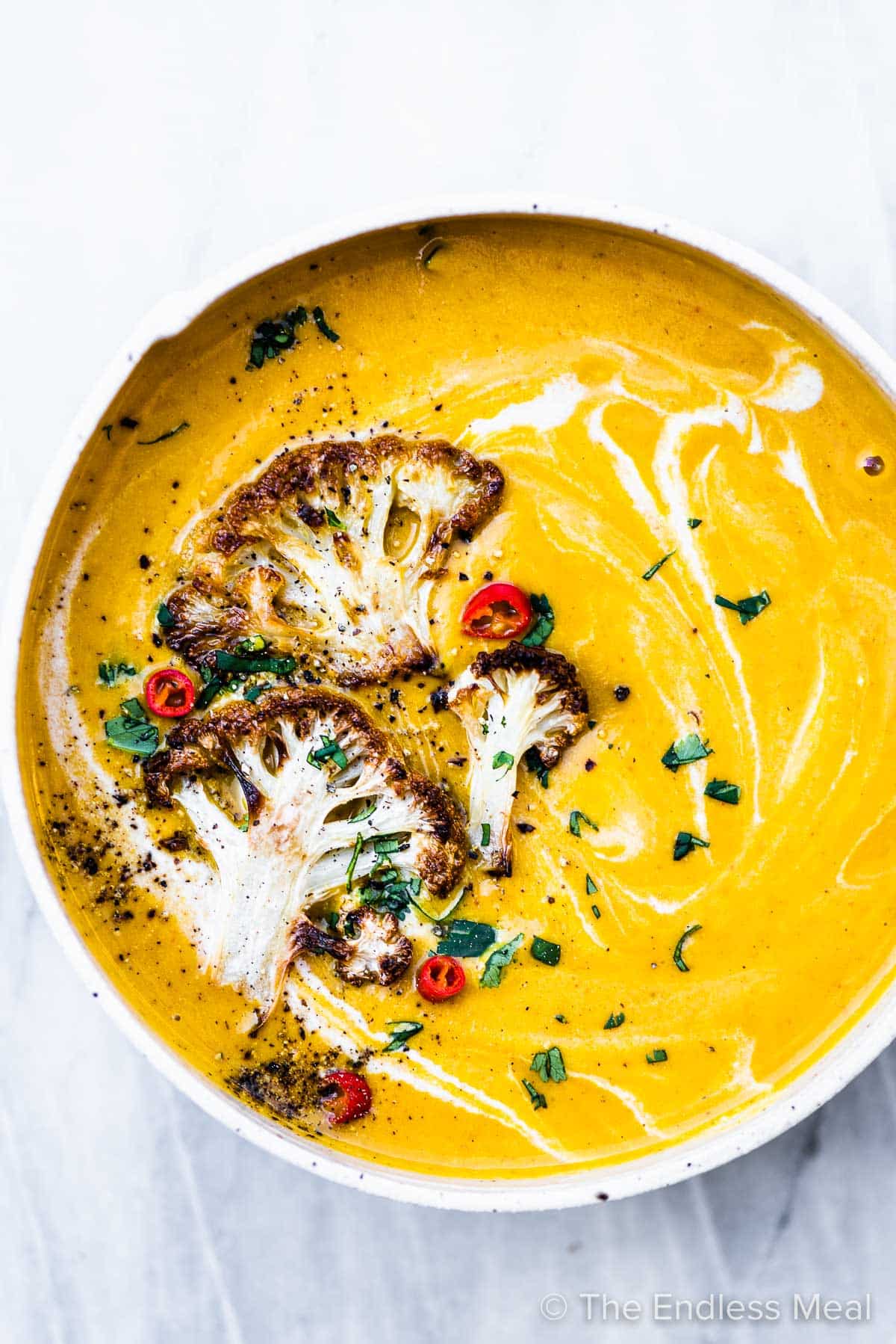 Curried Coconut Cauliflower Soup