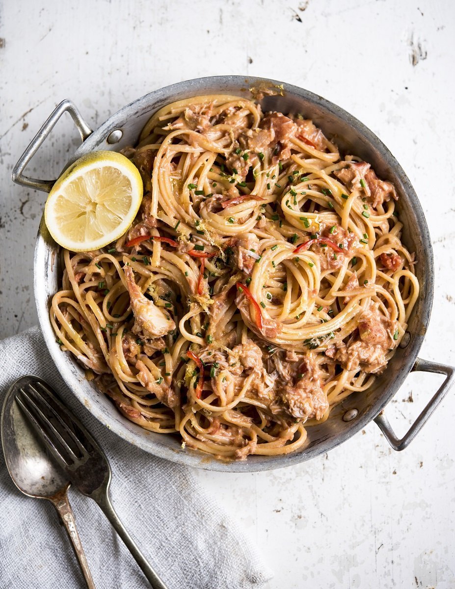 Crab and Mascarpone Linguine