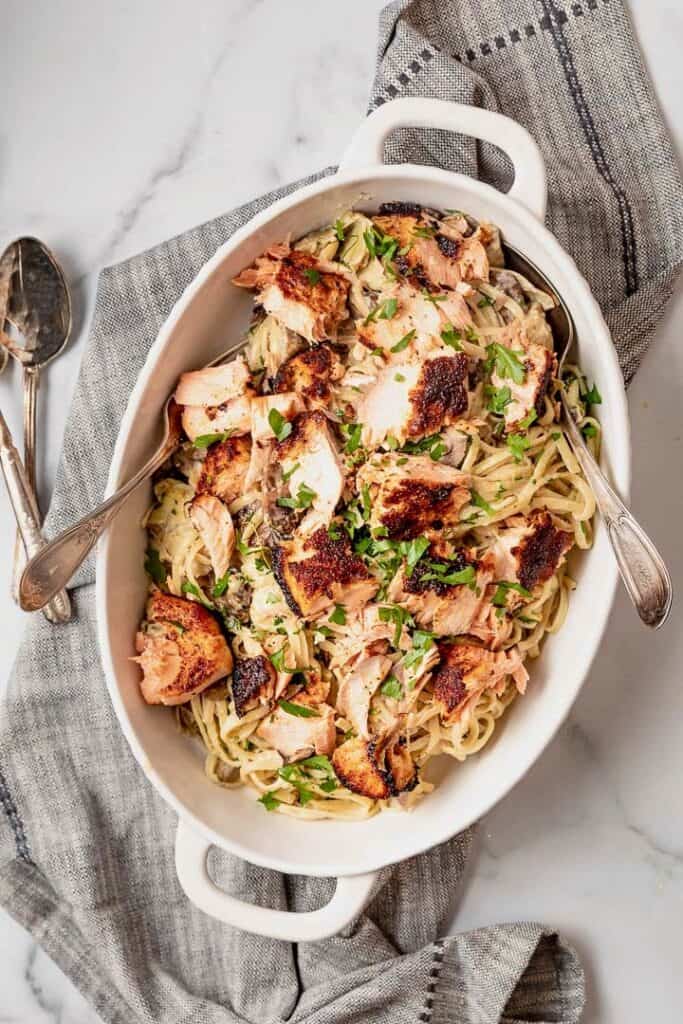 Salmon Pasta With Artichoke Hearts