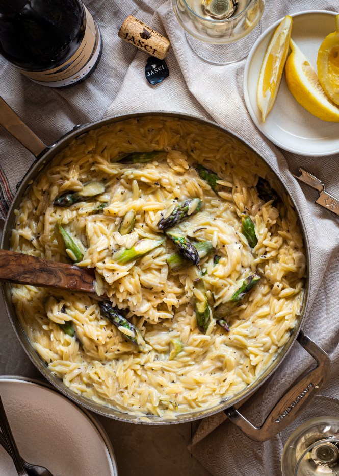 Goat Cheese Asparagus Orzo