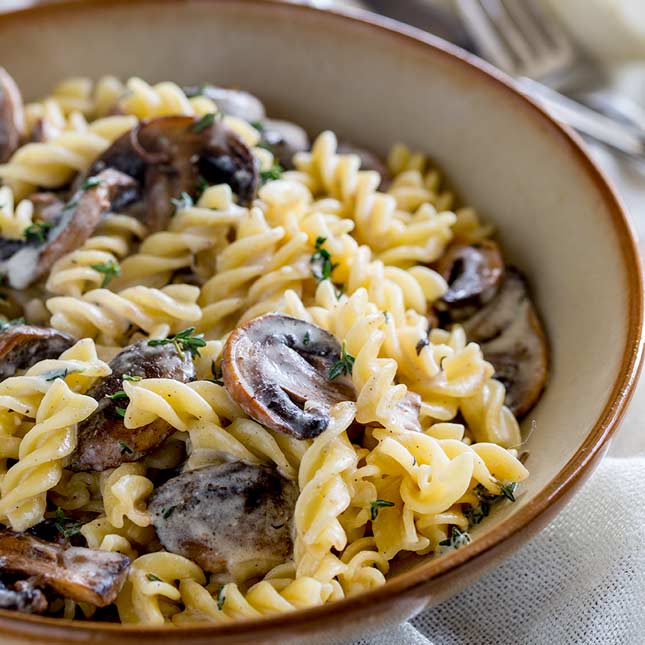Mushroom and Thyme Fusilli