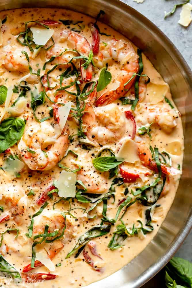 Fresh Basil Shrimp Fettuccine