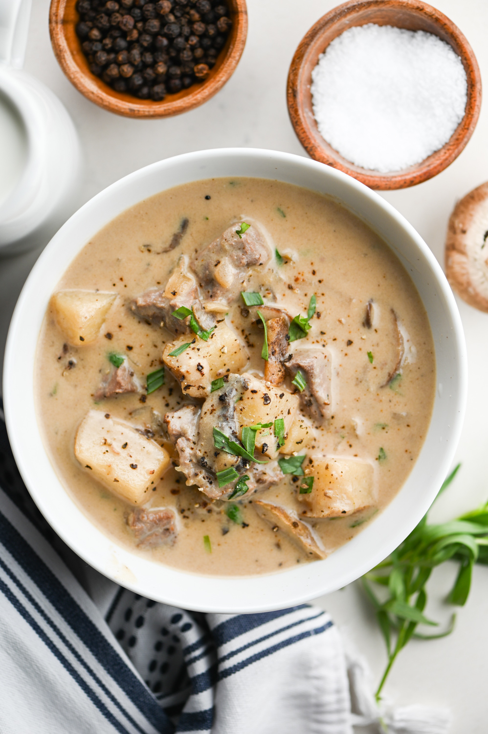 Creamy Mushroom Steak Soup