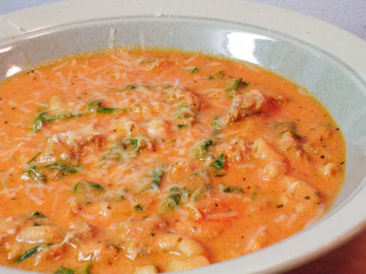 Tomato Basil Sausage Soup