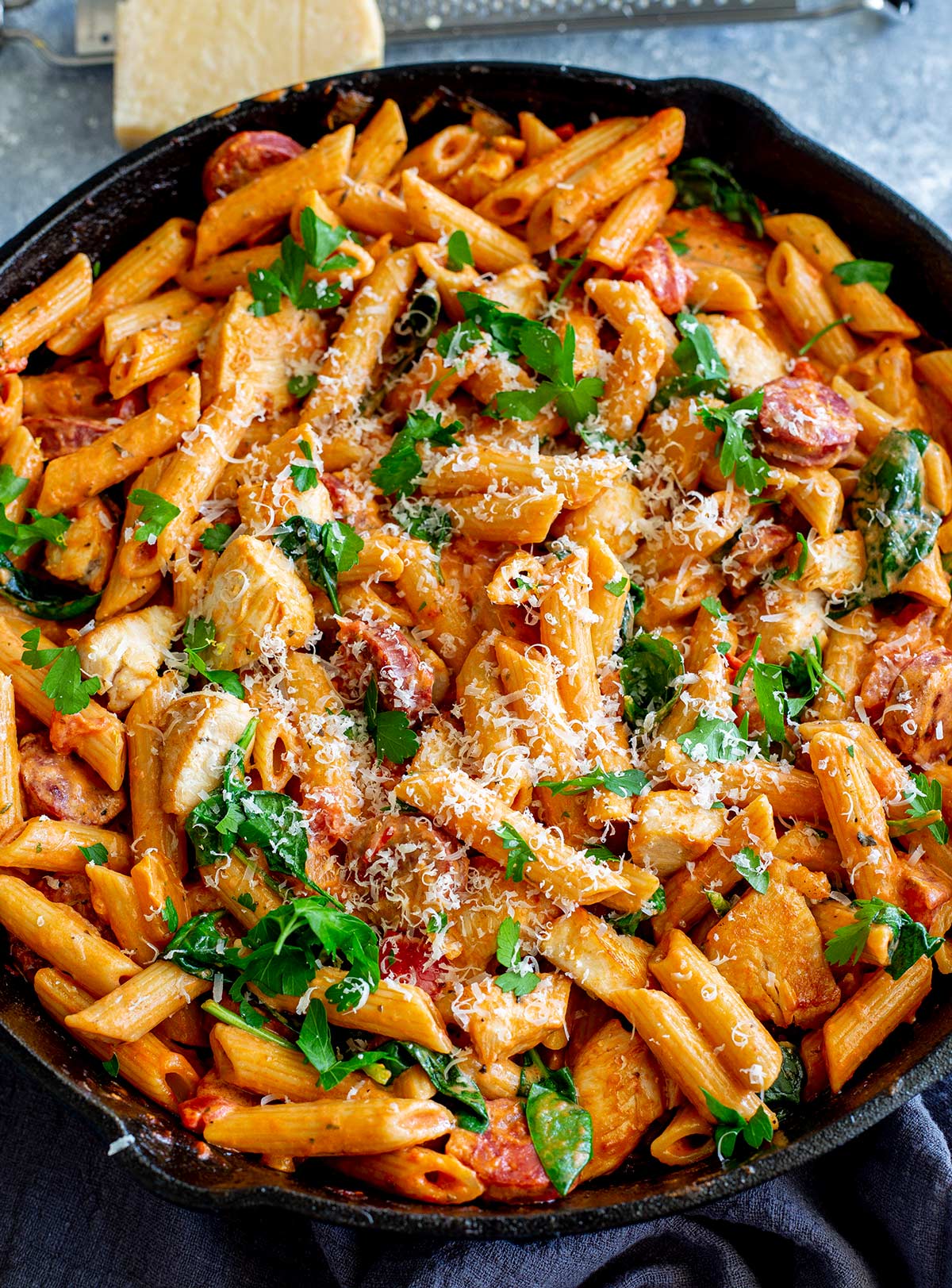 Chorizo Chicken Thigh Pasta