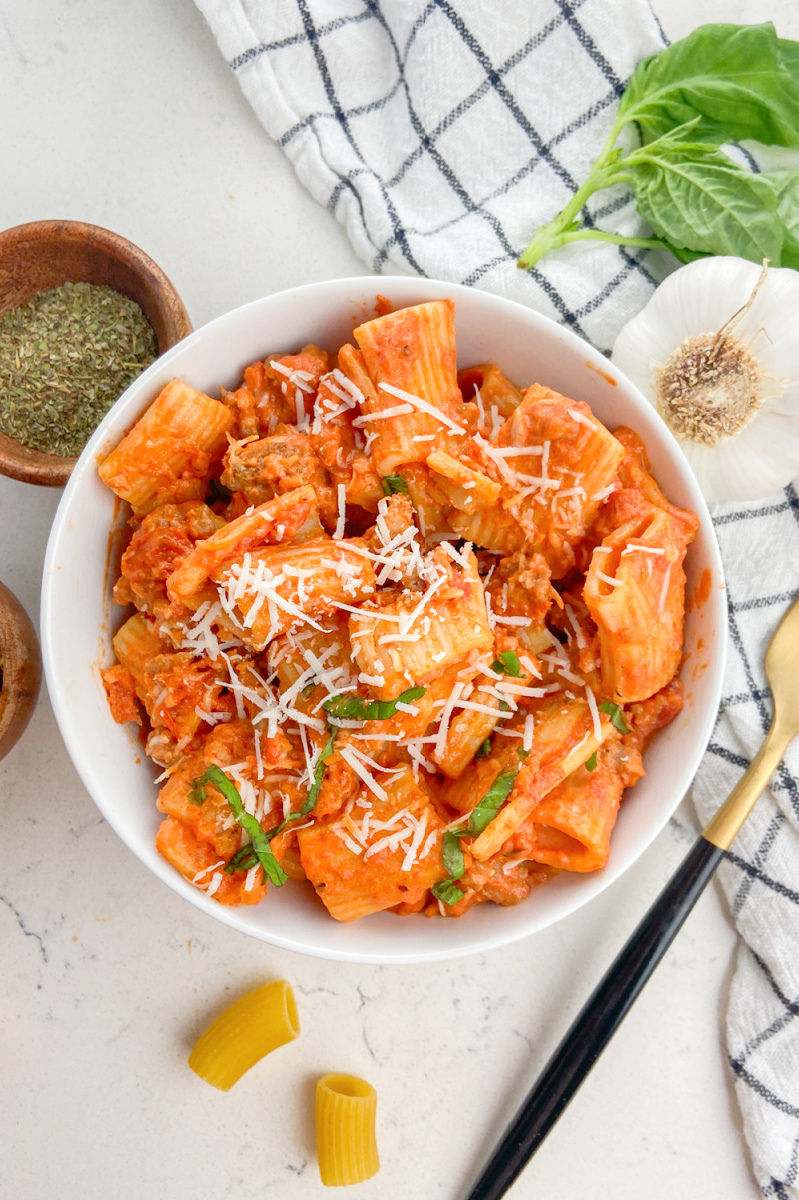 Creamy Tomato Sausage Rigatoni