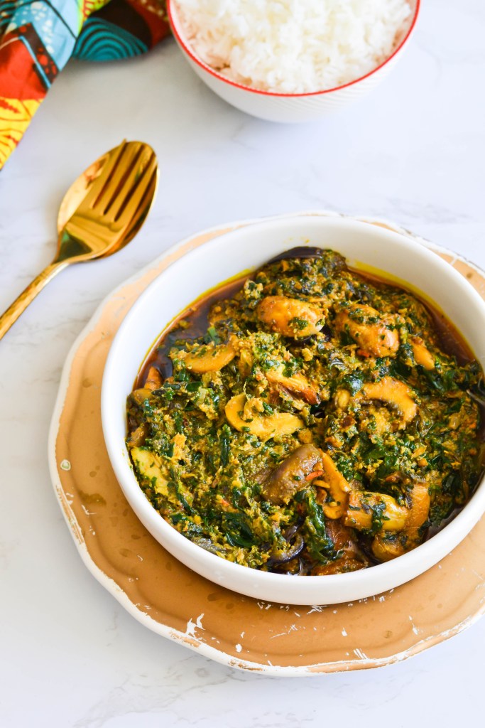 Egusi Soup with Beef and Spinach