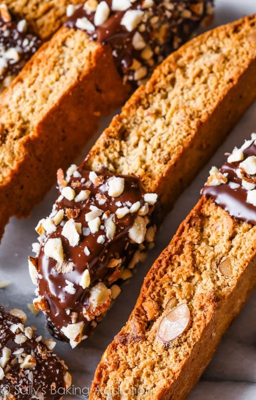 Chocolate Dipped Almond Biscotti