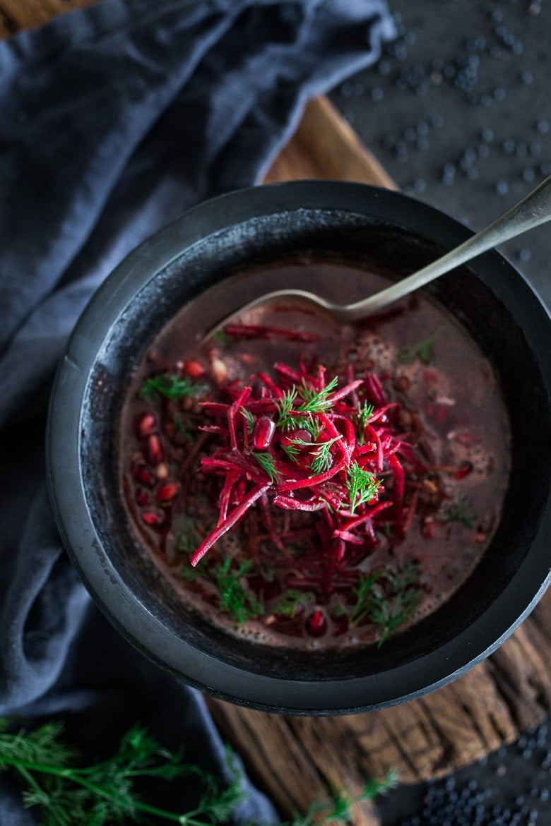 Lentil Soup with Beets