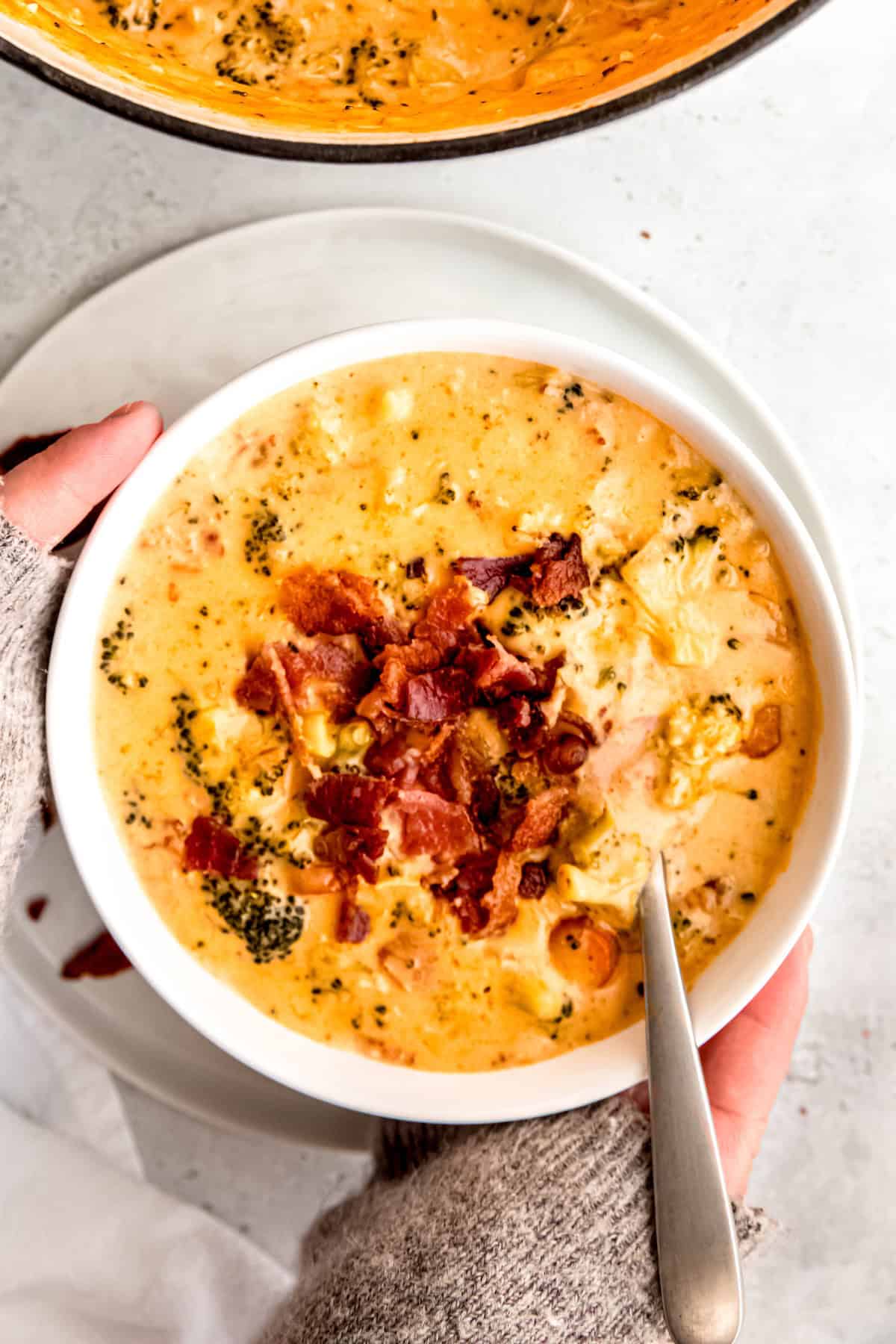 Cheesy Broccoli Bacon Soup