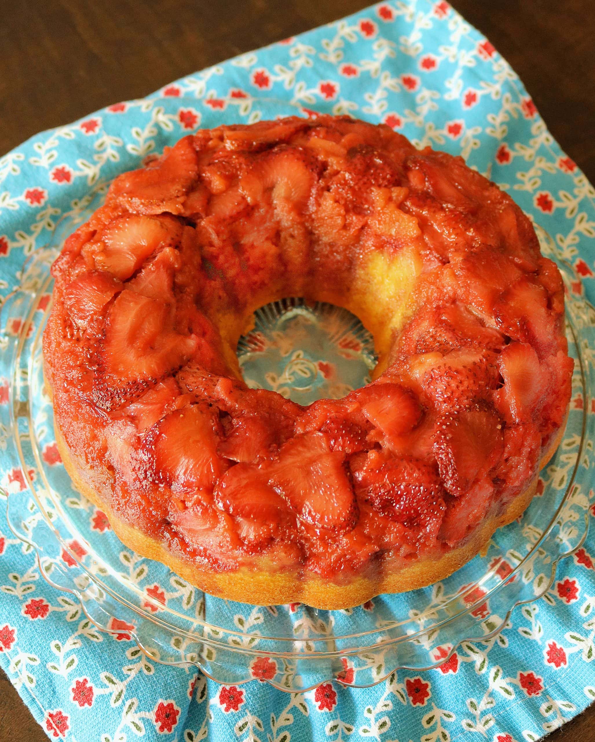 Strawberry Upside Down Bundt Cake