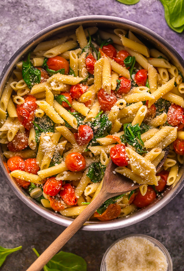Spinach Tomato Basil Pasta