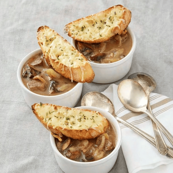 French Onion Beef Soup With Mushrooms