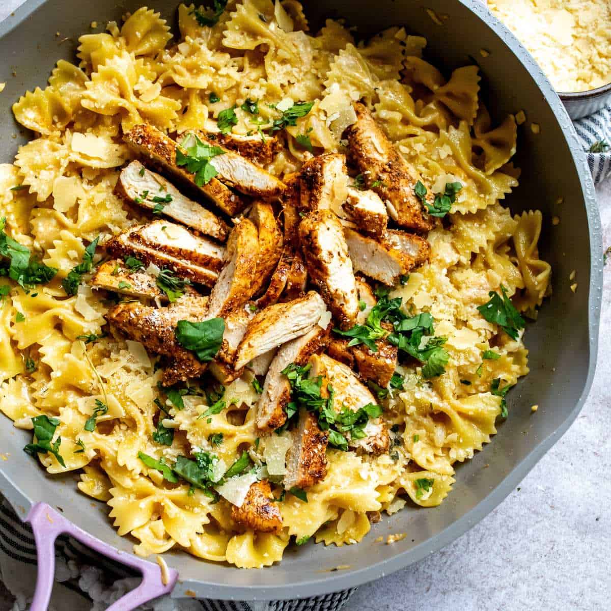 Garlic Parmesan Chicken Bow Ties