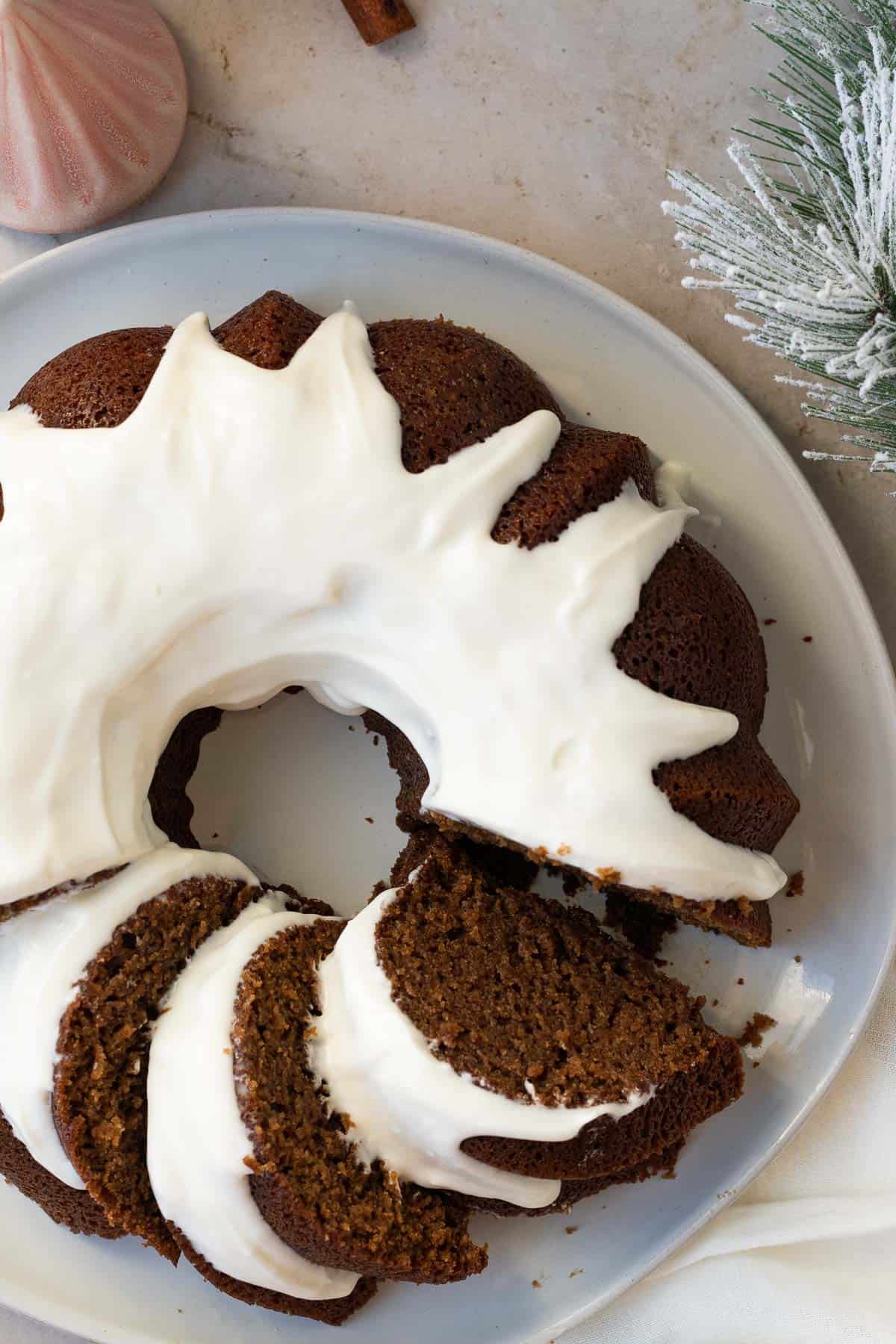 Gingerbread Bundt with Cream Cheese Glaze